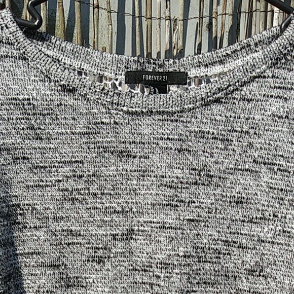 Forever 21 Sweater with Crocheted Lace Overlay - M - Picture 3 of 11